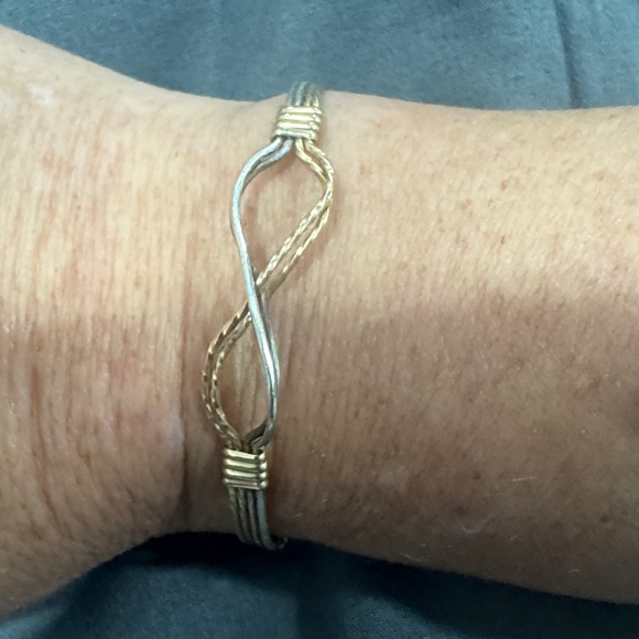 Silver and Gold Infinity Bracelet - Picture 5 of 6